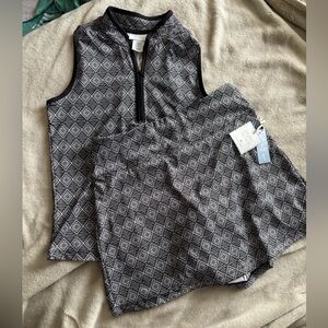 NWT Sigrid Olsen Black and White Top AND skort